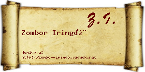 Zombor Iringó névjegykártya